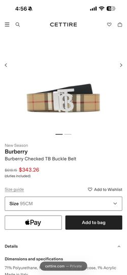 Burberry Belt Brand New Size 95