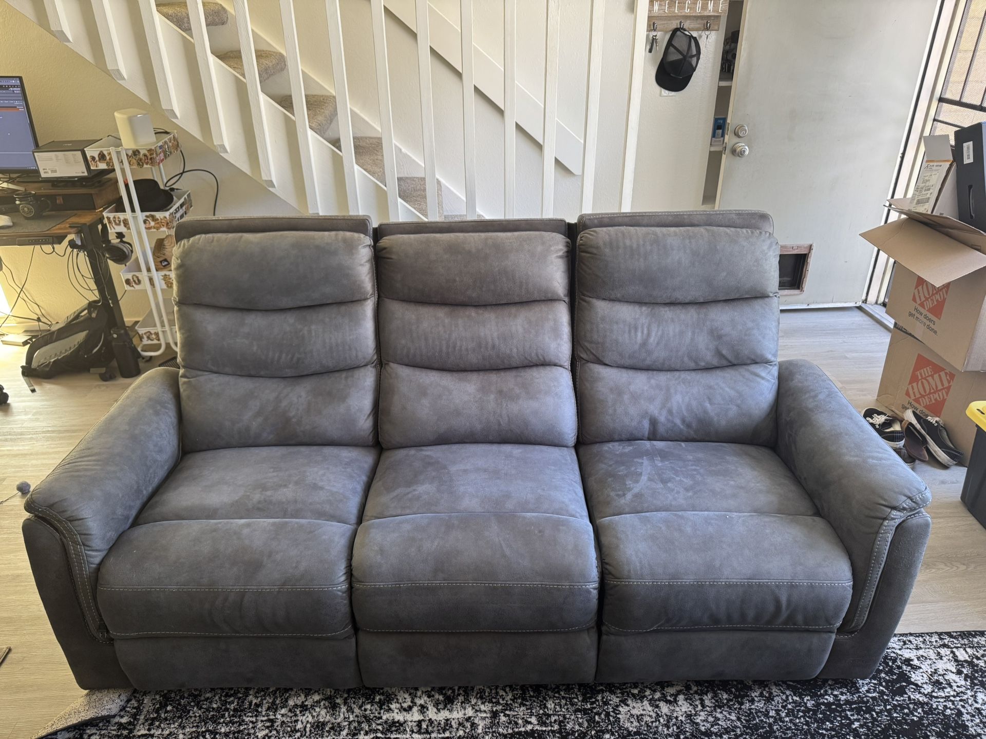 Gray Couch, 3 Person