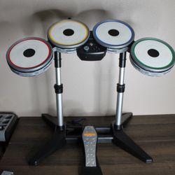 Nintendo Wii The Beatles Rock Band Drums With Dongle 