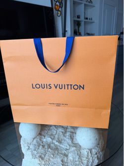 Large Louis Vuitton Gift Shopping Bag with Blue Handles