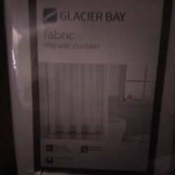 Glacier Bay Shower Curtain White N Taupe 70 By72