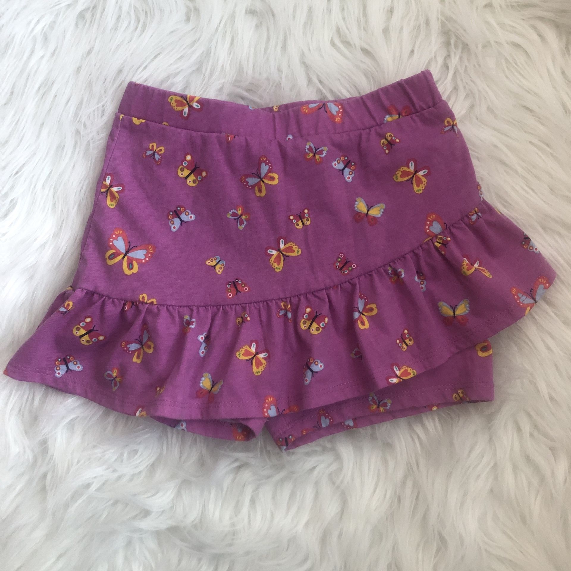 365 Kids 5T purple /butterfly print skirt/shorts/“skort”