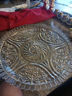 Vintage Pressed Glass Serving Plate