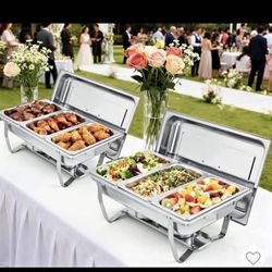 New in it’s box SET OF 2 Chafing Dish Buffet Set for Catering Buffet Server Food Warmer Stainless St