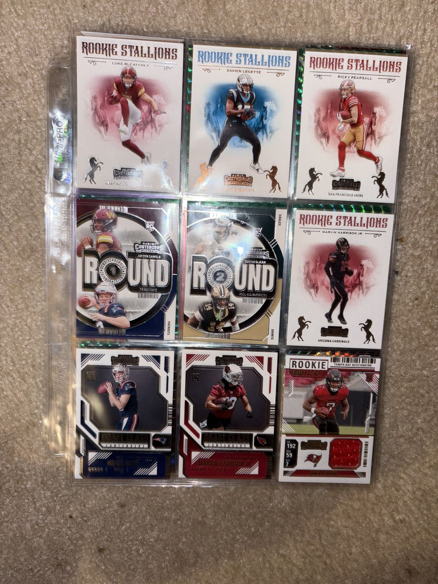 9 Card Lot NFL Rookies Jayden Daniels, Drake Maye And More