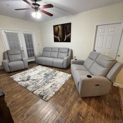 3 Piece Reclining Living Room Set & King Bed 