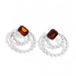 Double Standard Brown Post Earrings 