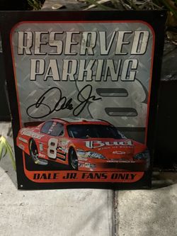 Dale Earnhardt Jr. #8 Budweiser "Reserved Parking" tin sign
