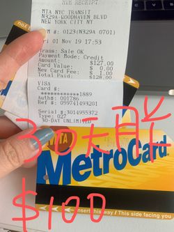 NY metro card unlimited30days