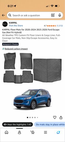 KARPAL Floor Mats for 2020-2026 Ford Escape
