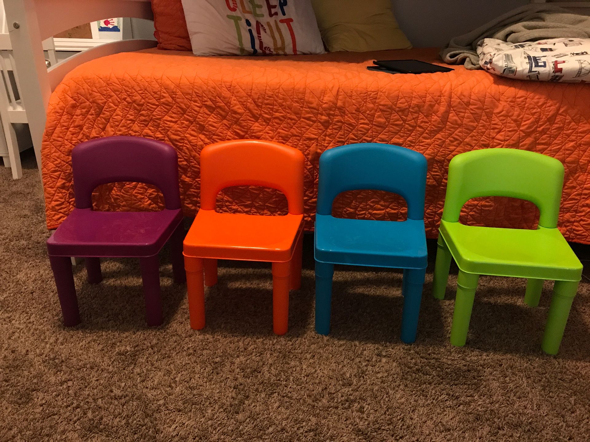 Plastic kid’s chairs