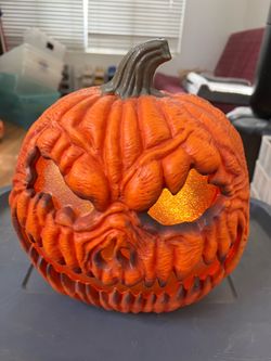 Home Depot medium Halloween flame pumpkin
