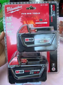 Milwaukee M18 batteries XC 5.0