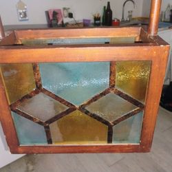 Vintage Stained Glass Wooden Tote Bag