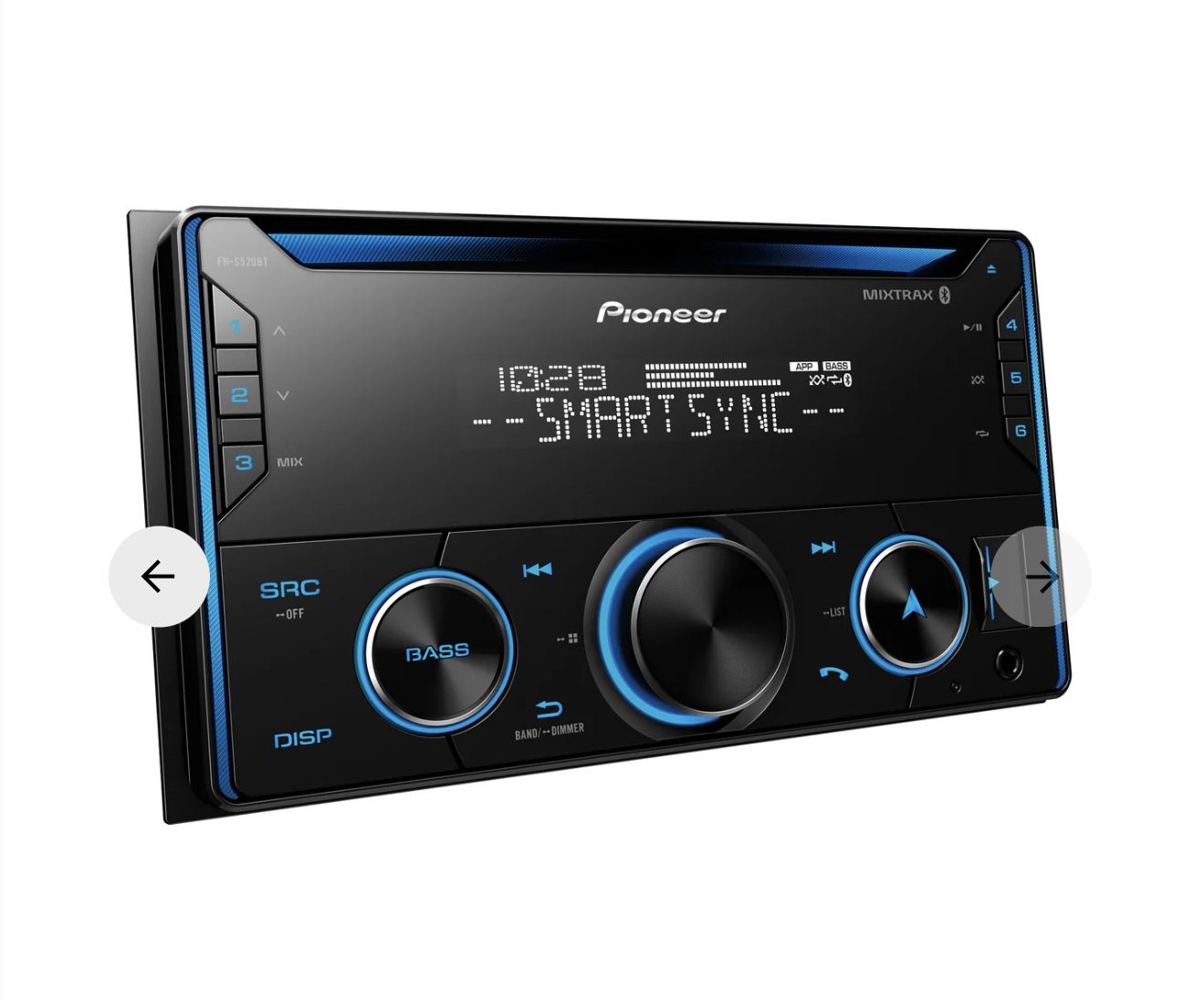 Pioneer FH-S520BT CD Audio Receiver with Enhanced Audio Functions, Pioneer Smart Sync App Compatibility, MIXTRAX, and Built-In Bluetooth