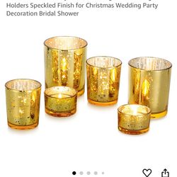 18 Piece Speckled Gold Tealight/Votive Set