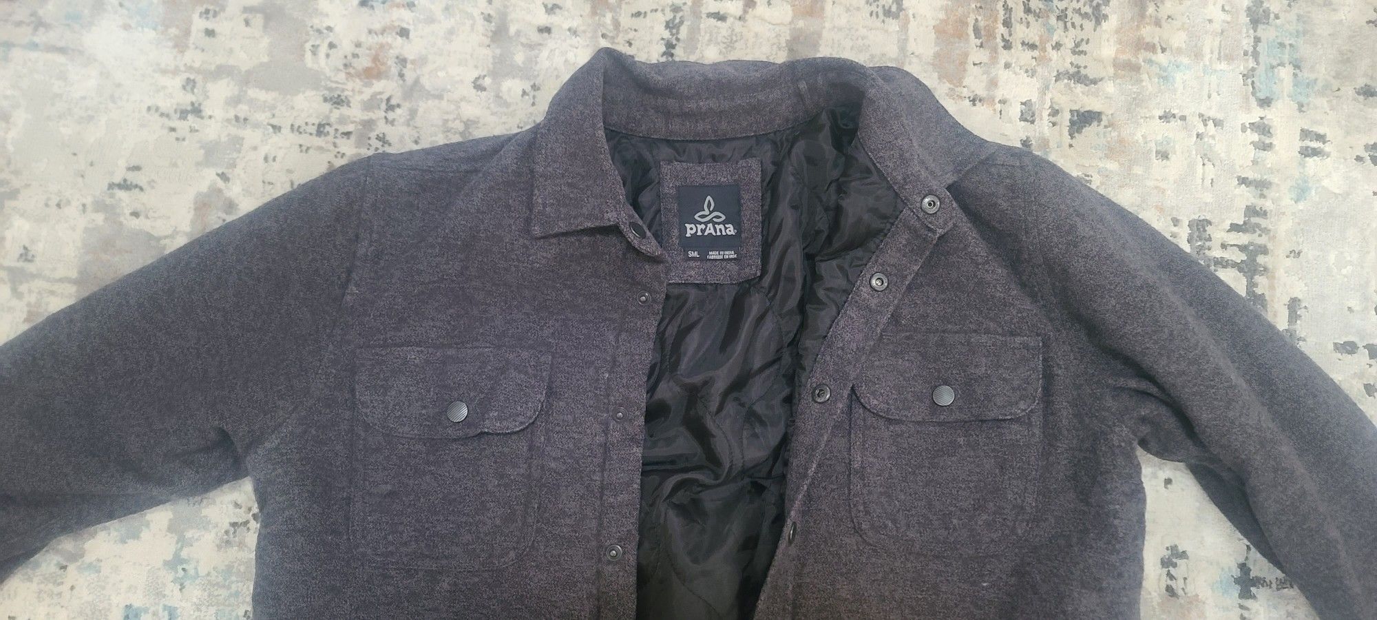 Prana Dock Jacket Insulated Men’s Small. Shell 100% cotton, lining 100% polyester