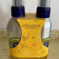 L'Occitane Hand & Body Wash liquid Soap & Lotion Set Refillable pump bottles