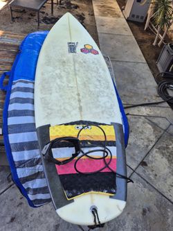 5'4" "Neck Beard" Channel Islands Surfboard With Fins And Leash And Bag