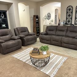 3 Power Reclining Chairs and Sofa 