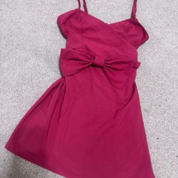 New Xs fucia short dress bow emo cocktail party evening goth gothic y2k stretch 