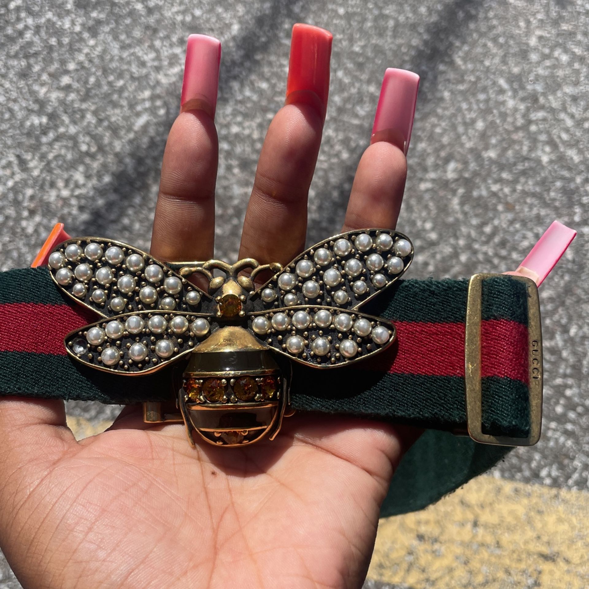 Gucci Belt, Queen Margaret Red And green