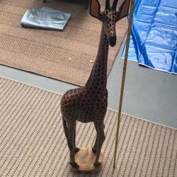 Solid Wood carved giraffe 