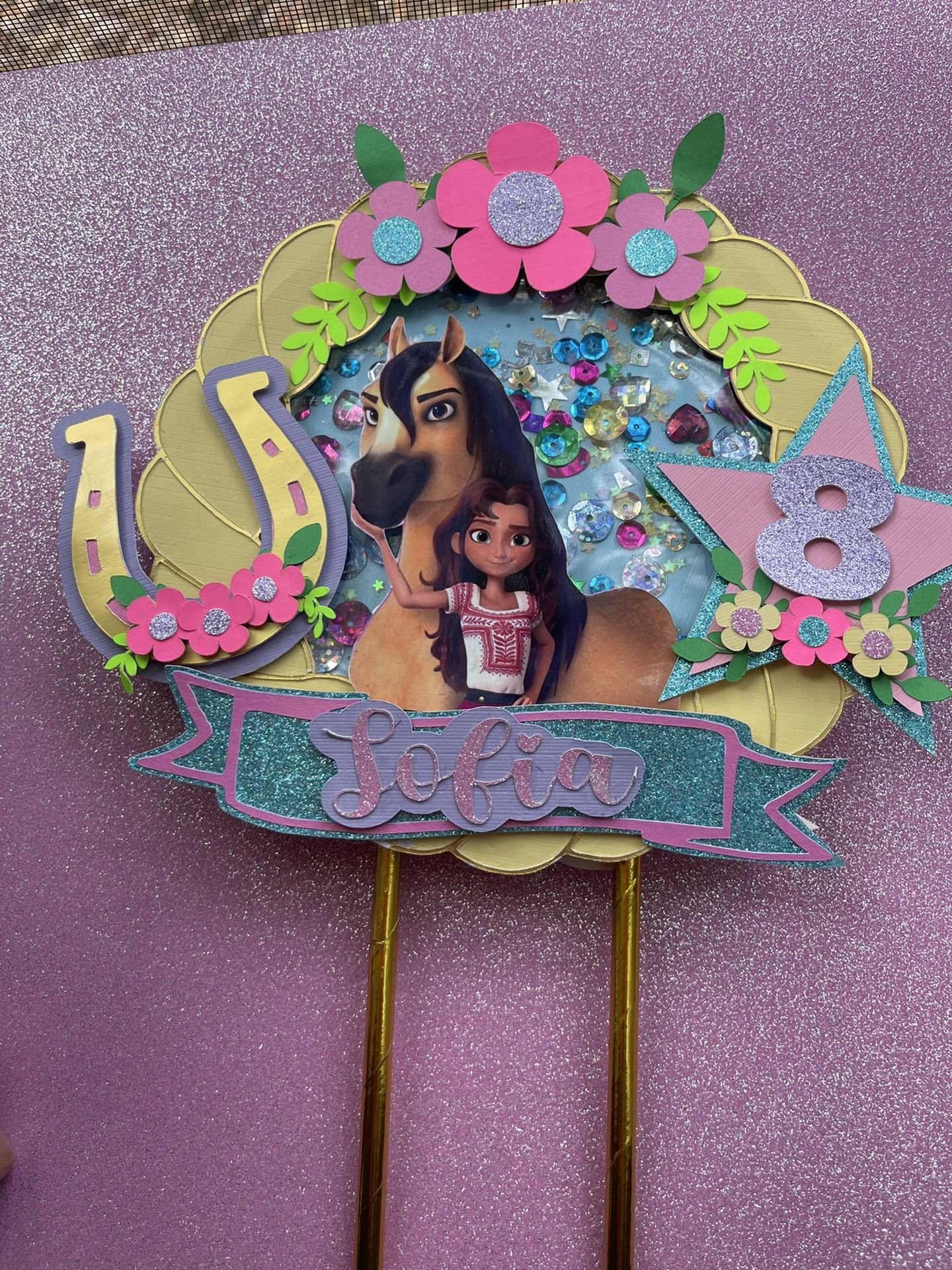 Spirit untamed cake topper shaker $20