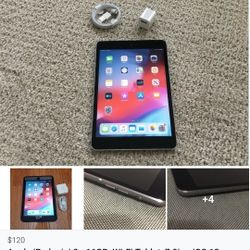 Apple iPad mini 3 - 16GB, Wi-Fi Tablet, 7.9in - iOS 12 + CASE + CHARGER