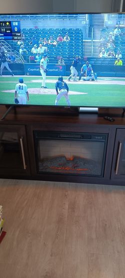ESPRESSO FINISHED TV stand/electric heater fireplace