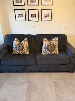 Dark Gray Fabric sleeper  Two-Seat Sofa