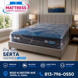 King Size Mattress Serta iSeries Hybrid 12” Medium Cooling Technology Premium Comfort Factory Fresh & Sealed in Plastic Same Day Delivery