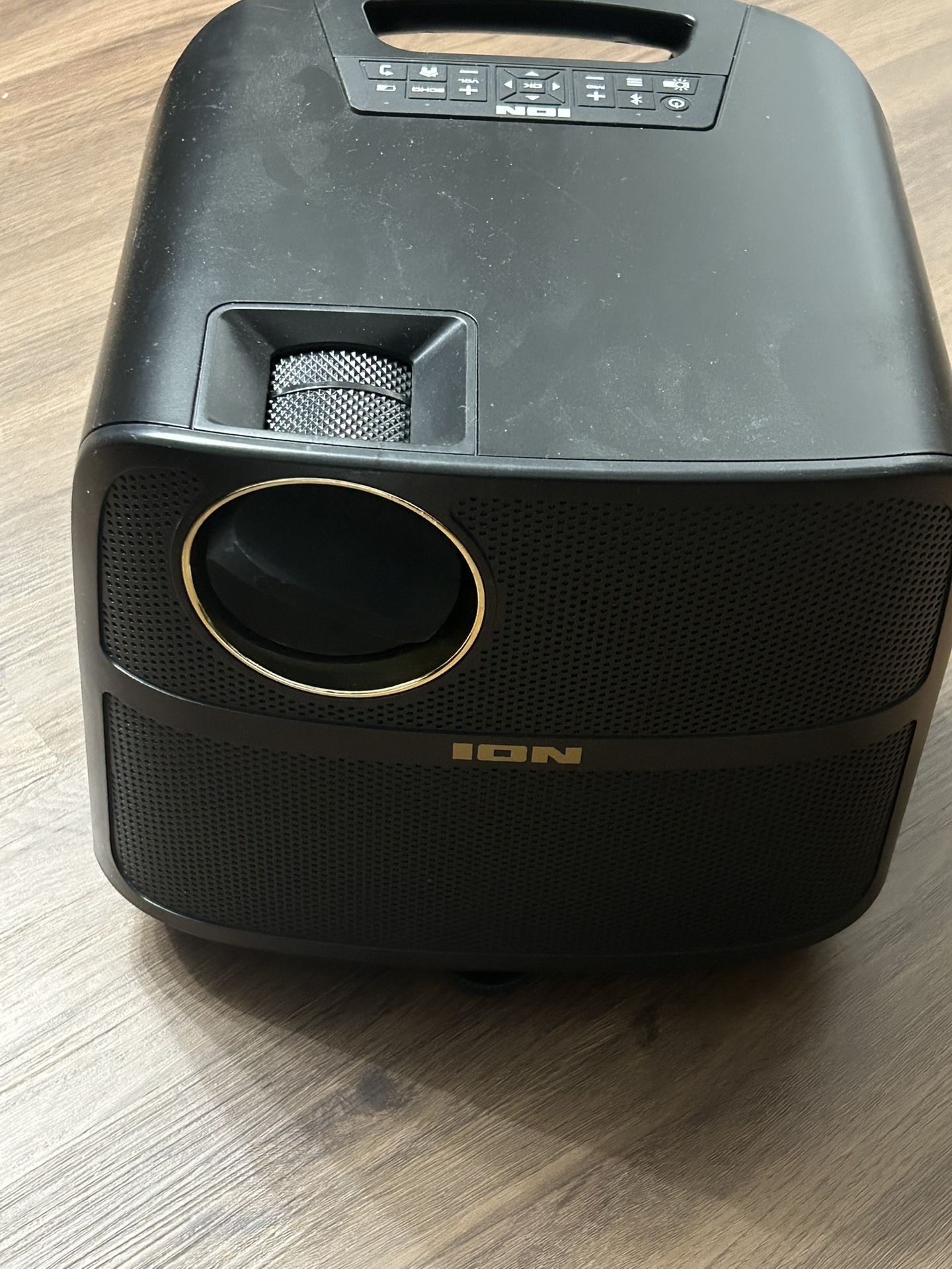 ION Audio Projector Max HD with Speaker & Microphone, 1080p LED Projector with Sound System Bluetooth Speaker