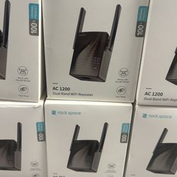 Rock Space Ac1200 Dual Band Wifi Repeater With Access Ethernet Port - Black