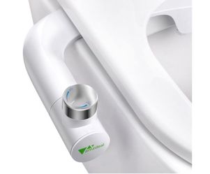 amzdeal Bidet for Toilet, Non Electric Dual Nozzle Bidet Attachment Cold Fresh Water Sprayer, White