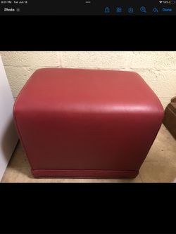 Beautiful Rolling Ottoman Red Faux Leather