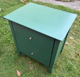 Green 2-Drawer Nightstand Side Table