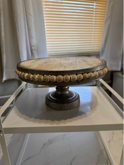 Rustic  Wood and Metal 11" Pedestal
