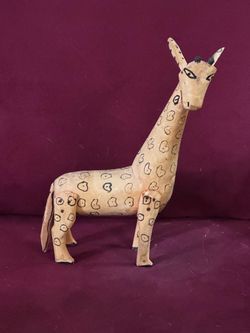 Handmade Folk Giraffe Figurine