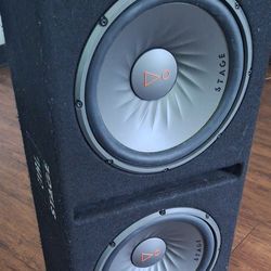 JBL Stage 1200D Dual 12" Ported Car Subwoofer Enclosure 1200W Peak - Black