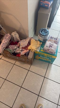 Baby Clothes Size 3-6 Months And Size One And Newborn Diapers Unopened