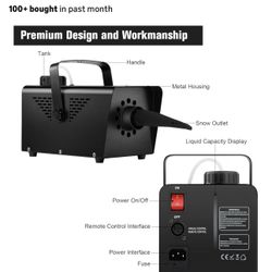 800W Fake Snow Making Machine - Artificial Snow Machine with Wireless Remote Control for Outdoor Indoor Stage Kids Parties Parades Christmas Decoratio