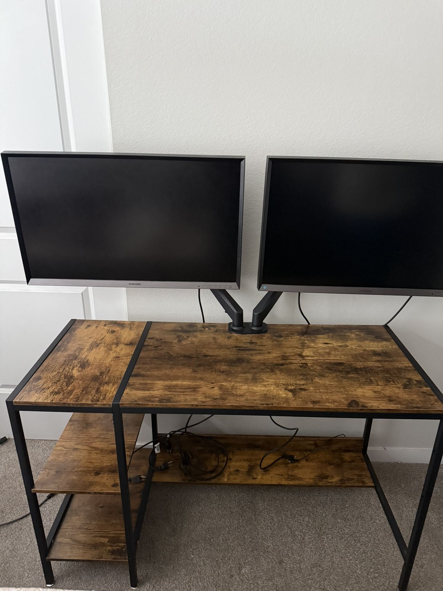 Wood And Metal Desk