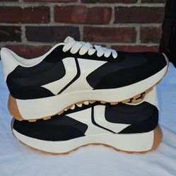 Steve Madden Kendrix KDRX01S1 Women's Colorblock Black White Brown Low Top