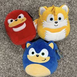 Sonic The Hedgehog, Tails, Knuckles Squishmellows 