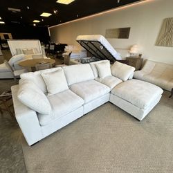 Cloud Modular Sofa Chaise With Deep Seating / Comfy Couch Bed For Living Room