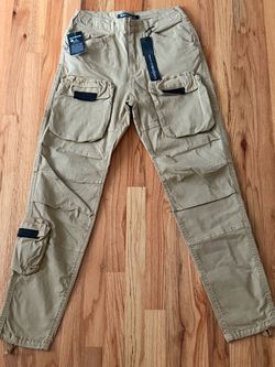 Black Denim Khaki Cargo Pants with Tags