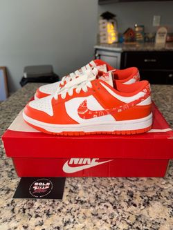 Size 5W Nike Dunk Low Essential Paisley Pack Orange Women's SKU DH4401-103 DS OG All