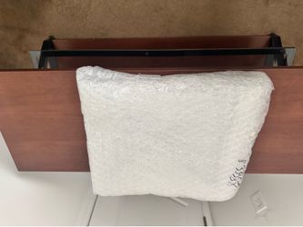 Wood TV Stand / Media Console with Glass Shelf