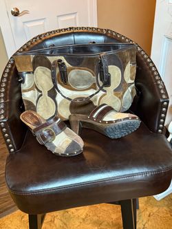 Coach Clogs and Hand Bag